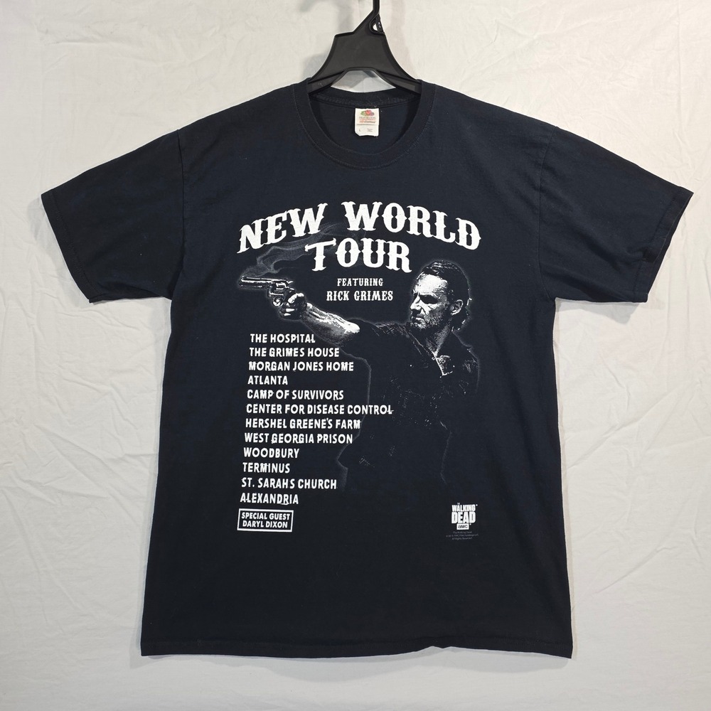 Fruit of the Loom Walking Dead Rick Grimes TShirt Large Black Cotton Graphic Tee